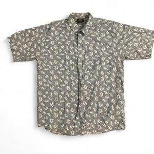 Blue Fish Stillwater Supply Co. Blue Cotton button up shirt with fish pattern
